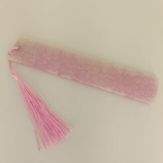 Marque Page Blanc Rose Nacré Avec Pompom